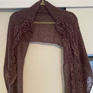 Beautiful lightweight purple scarf w/ floral embellishments So pretty & feminine